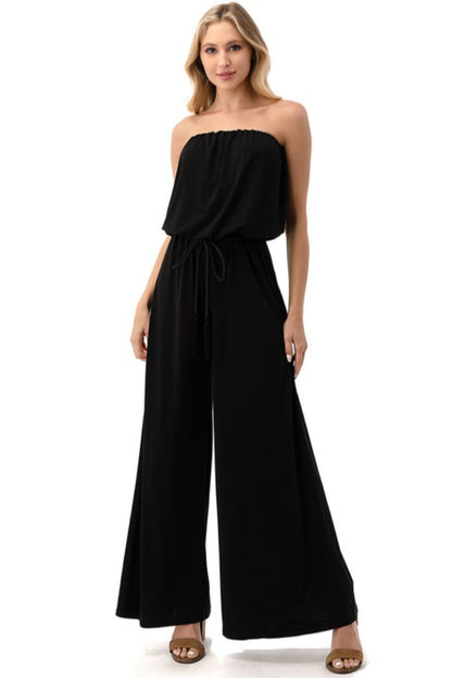 Solid Strapless Jumpsuit
