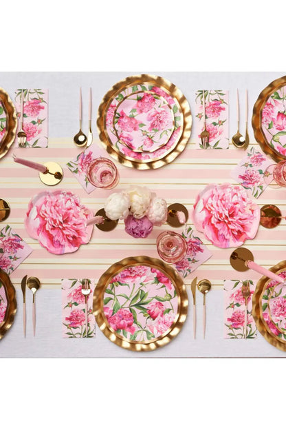 Pink "Peonies" Disposable Dinner Plates 8-Pack