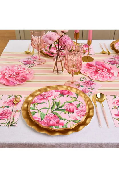 Pink "Peonies" Disposable Dinner Plates 8-Pack