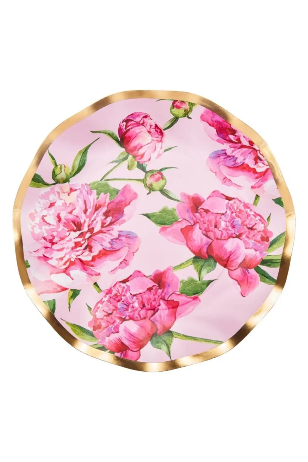 Pink "Peonies" Disposable Dinner Plates 8-Pack