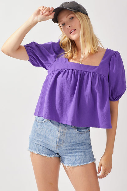 Square Neck Babydoll Top