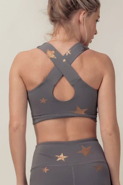 Starry Night Foil Sports Bra