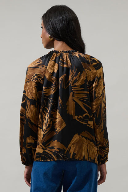 Jovie Split Neck Satin Blouse