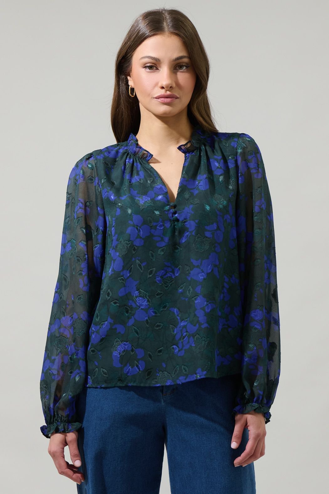 Sweetwater Floral Organza Blouse