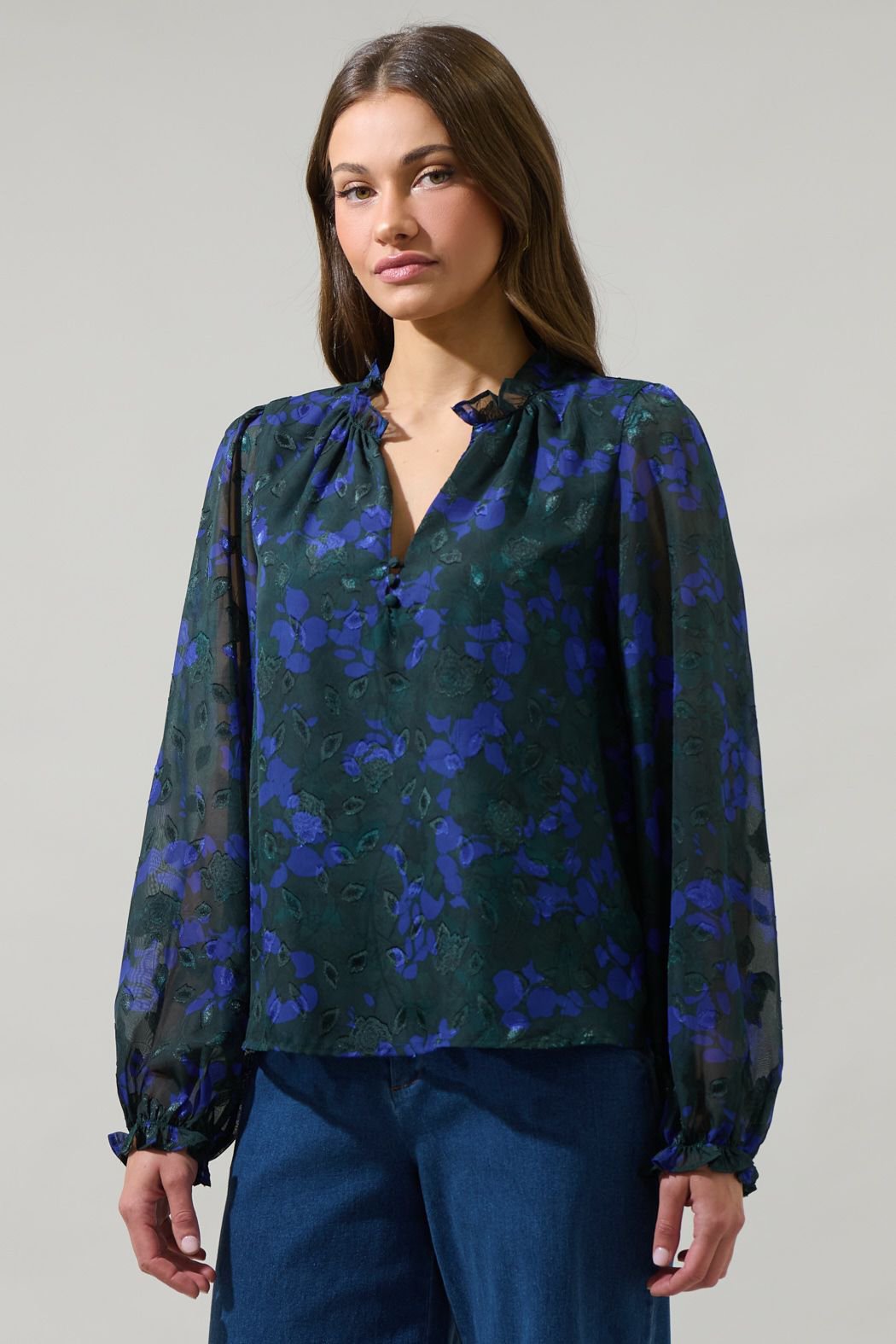 Sweetwater Floral Organza Blouse