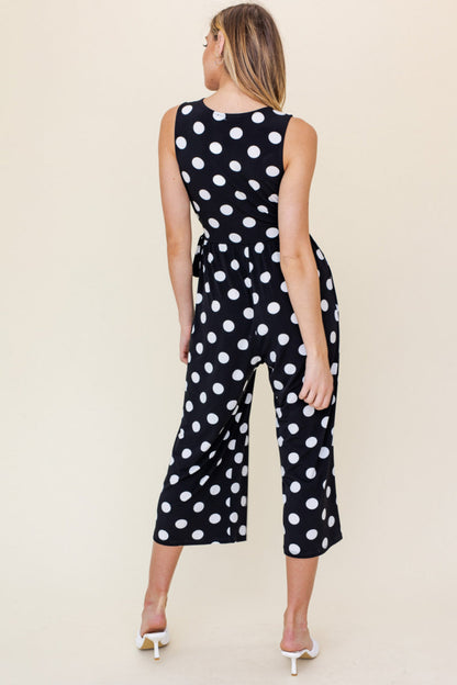 Surplice Side Tie Cropped Jumpsut