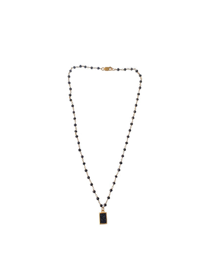 Black Onyx Wire Wrapped Pendant Necklace