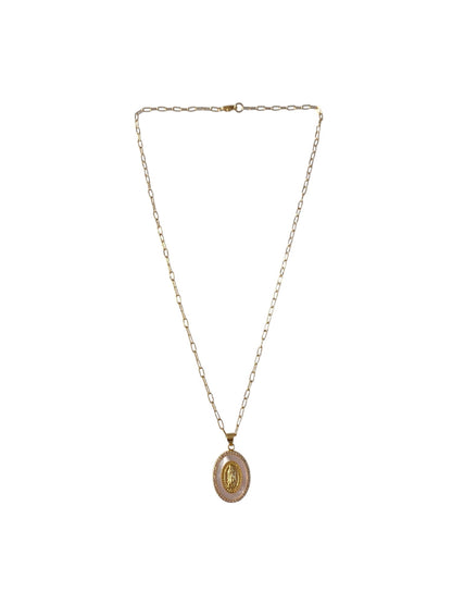 CZ Opal Mary Necklace