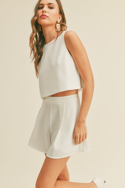 Textured S/L Crop Tank