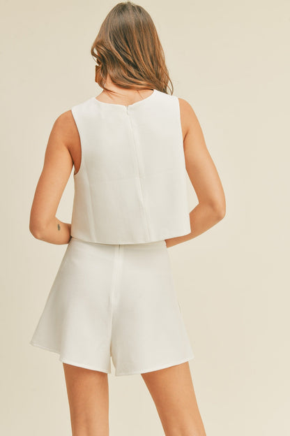 Textured S/L Crop Tank