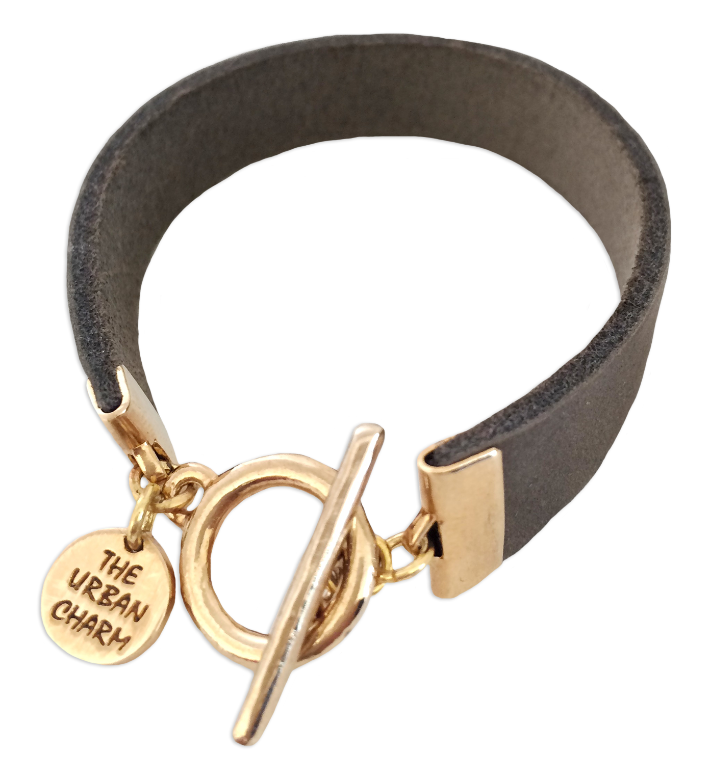 Distressed Gray Leather Color Band Bracelet by the Urban Charm