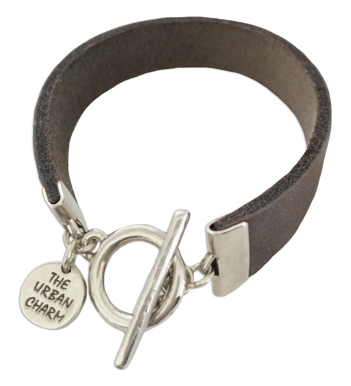 Distressed Gray Leather Color Band Bracelet by the Urban Charm