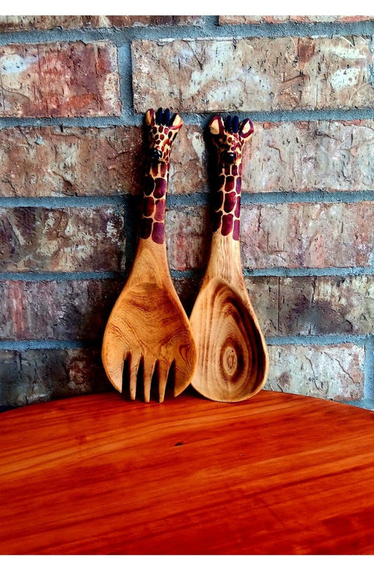 Mwiko Giraffe Salad-Tongs