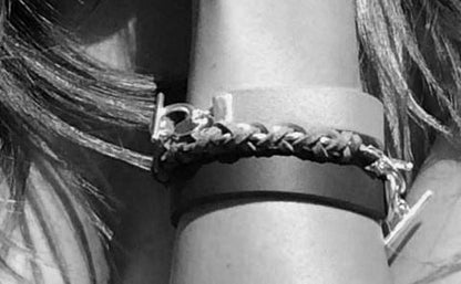 Black Leather Color Band Bracelet by the Urban Charm