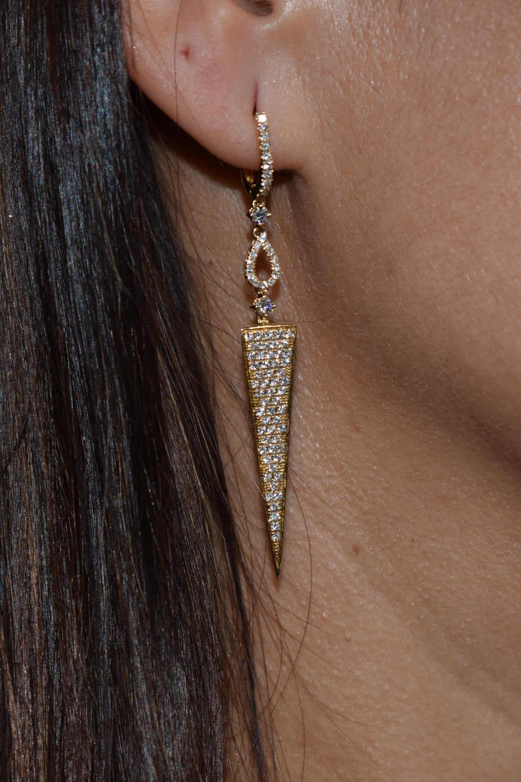 Diamond Triangle Earrings