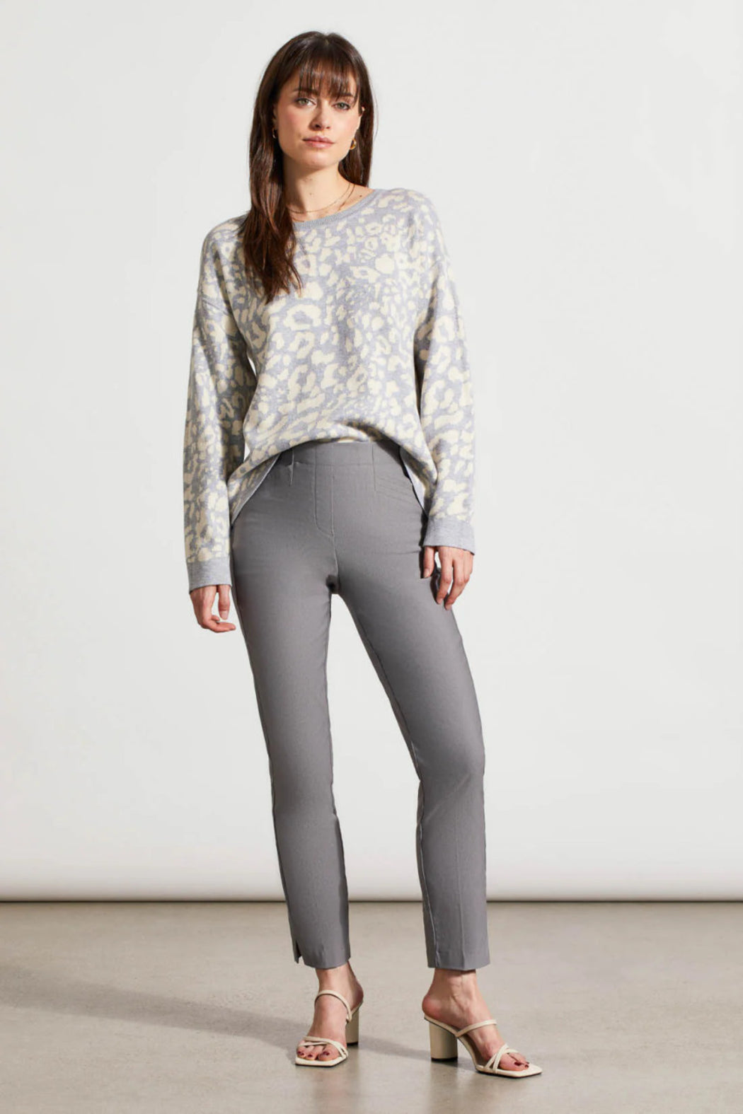 Grey Twill Ankle Pants