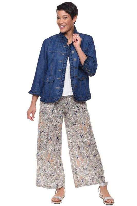 Denim Ruffle Jacket