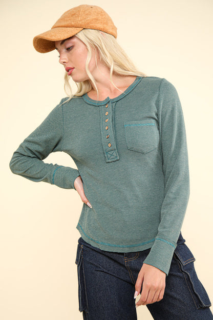 Hollis Waffle Henley Top