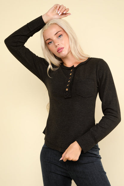 Hollis Waffle Henley Top
