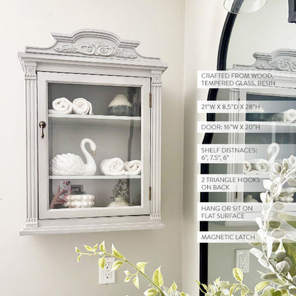 Baroque Elegance Wall Mounted Cabinet with Magnetic Door