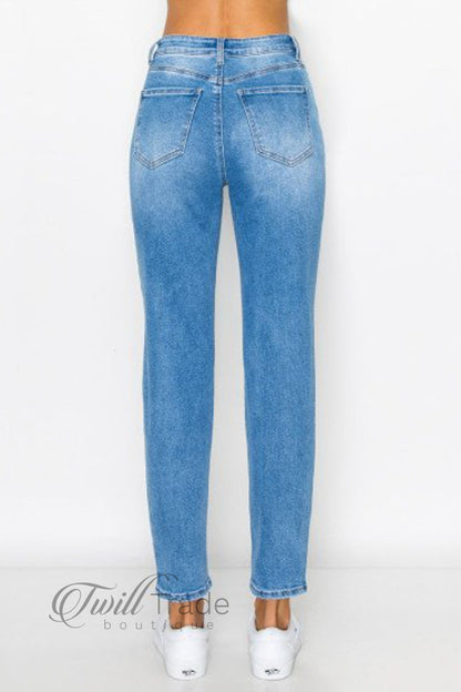 Mended Destructed Mom Jean