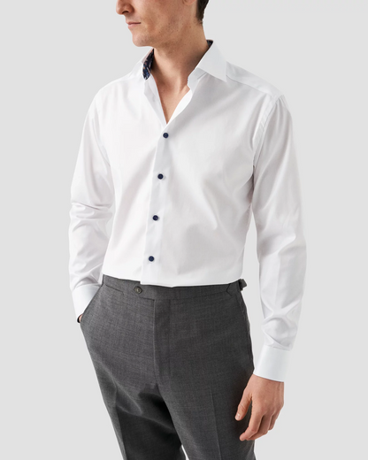 Eton Slim Fit Dress Shirt with Floral Pattern Detail