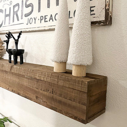 47 Inch Reclaimed Rustic Natural Wood Mantle