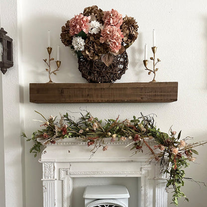 47 Inch Reclaimed Rustic Natural Wood Mantle