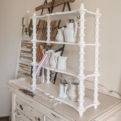 24 Inch White Spindle Wood Shelf