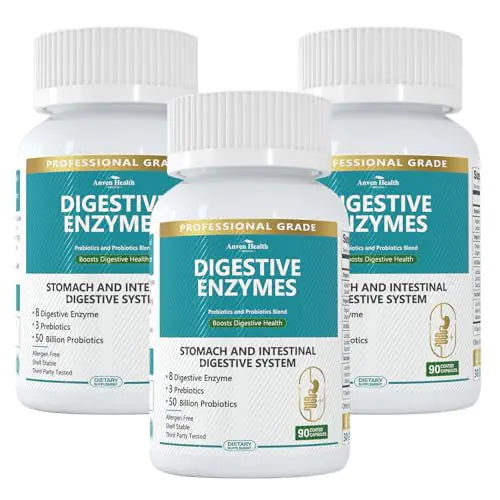 Anven Health Probiotics for Women Digestive Health Digestive Enzymes for Men Probiotic & Prebiotic for Digestive Health Digestion Breaking Constipate Bloating Relief & Gut Health | 270 Capsules